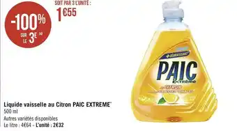 Géant Casino Paic liquide vaisselle au citron extreme* offre
