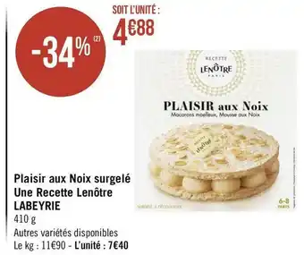 Labeyrie plaisir aux noix surgelé une recette lenôtre