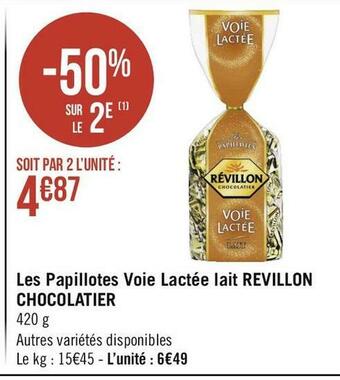 Géant Casino Revillon chocolatier les papillotes voie lactée lait offre
