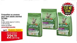 Cora x Carrefour ULTIMA Croquettes au saumon pour chat adulte stérilisé offre