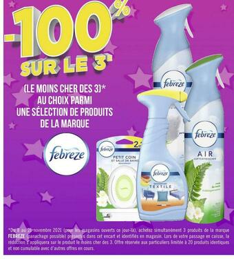 Géant Casino Febreze bon plan sur une sélection de produits de la marque febreze offre
