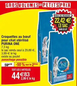 Cora x Carrefour PURINA ONE Croquettes au boeuf pour chat stérilisé offre