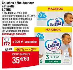 Cora x Carrefour LOTUS Couches bébé douceur naturelle offre