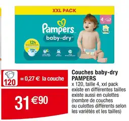 Cora x Carrefour Pampers Couches baby-dry offre