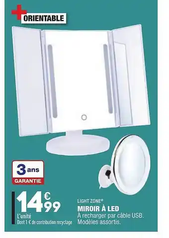 ALDI Miroir à Led Light Zone offre