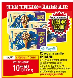 Cora x Carrefour EXTREME Cônes à la vanille offre