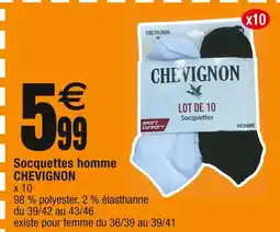 Cora x Carrefour CHEVIGNON Socquettes homme offre