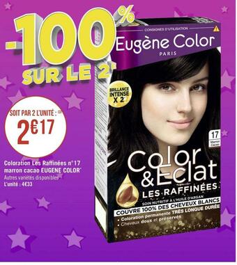 Géant Casino Eugene color coloration les raffinées n°17 marron cacao* offre