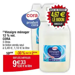 Cora x Carrefour cora (1)Vinaigre ménager 12 % vol offre