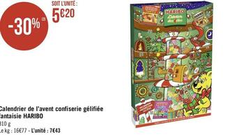 Géant Casino Haribo calendrier de l’avent confiserie gélifiée fantaisie offre