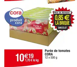 Cora x Carrefour CORA Purée de tomates offre