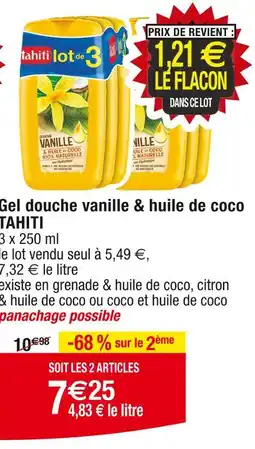 Cora x Carrefour TAHITI Gel douche vanille & huile de coco offre