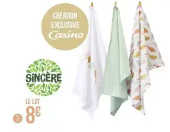 Géant Casino Casino lot de 3 torchons aurores offre