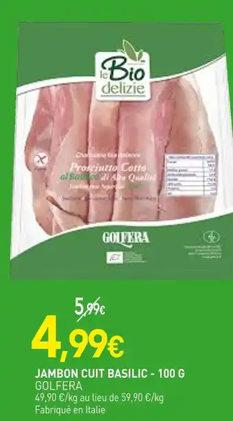 naturéO GOLFERA JAMBON CUIT BASILIC offre
