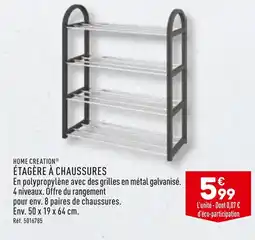 ALDI HOME CREATION ÉTAGÈRE À CHAUSSURES offre