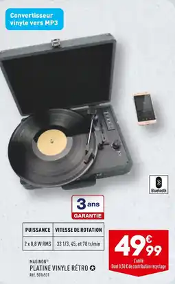 ALDI MAGINON PLATINE VINYLE RÉTRO offre