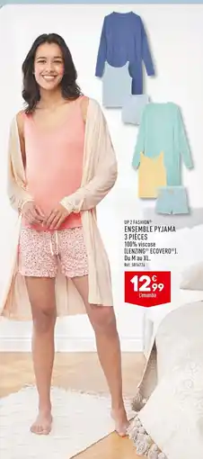 ALDI UP 2 FASHION ENSEMBLE PYJAMA 3 PIÈCES offre
