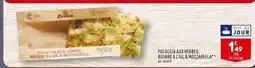 ALDI FOCACCIA AUX HERBES, BEURRE À L’AIL & MOZZARELLA offre