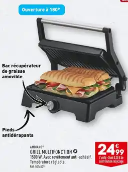 ALDI AMBIANO GRILL MULTIFONCTION offre