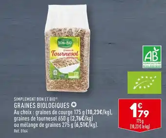 ALDI SIMPLEMENT BON ET BIO GRAINES BIOLOGIQUES offre