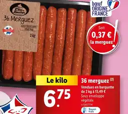 Lidl L'Étal du Boucher 36 merguez offre