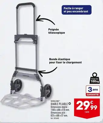 ALDI WORKZONE DIABLE PLIABLE offre