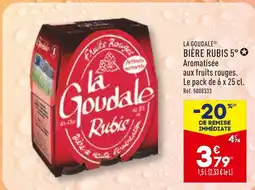 ALDI LA GOUDALE BIÈRE RUBIS 5° offre
