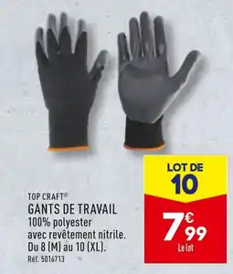 ALDI TOP CRAFT GANTS DE TRAVAIL offre