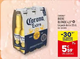 ALDI CORONA BIERE BLONDE 4,5° offre