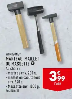 ALDI WORKZONE MARTEAU, MAILLET OU MASSETTE offre