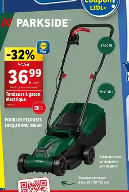 Lidl PARKSIDE Tondeuse à gazon électrique offre