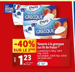 Lidl ENVIÁ Yaourt à la Grecque sur lit de fraise offre