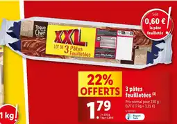 Lidl TOQUE DU CHEF 3 pâtes feuilletées offre