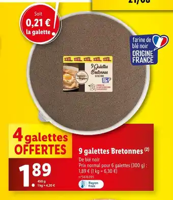 Lidl SAVEURS DE NOS RÉGIONS 9 galettes Bretonnes offre