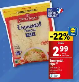 Lidl Chêne d'Argent Emmental râpé offre