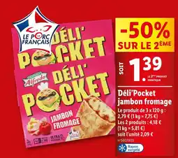 Lidl TRATTORIA ALFREDO Déli'Pocket jambon fromage offre