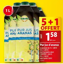Lidl Solevita Pur jus d'ananas offre
