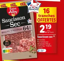 Lidl SAINT ALBY Saucisson Sec offre