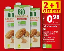 Lidl VEMONDO Lait d'amande Bio offre