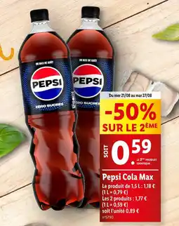 Lidl Pepsi Pepsi Cola Max offre