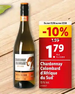 Chardonnay Colombard d’Afrique du Sud