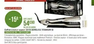 Saint algue coffret lisseur vapeur 3918 demeliss titanium or