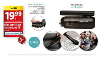 Lidl SILVERCREST Mini aspirateur à main sans fil offre