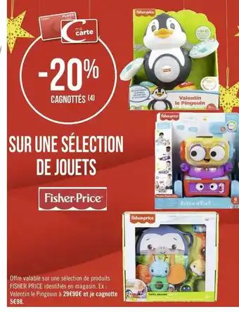 Géant Casino Fisher-price bon plan sur une sélection de jouets fisher-price offre