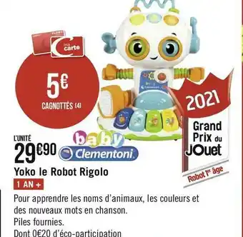 Géant Casino Yoko le robot rigolo offre
