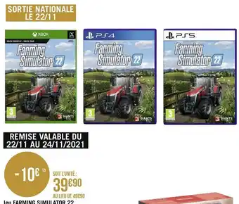 Géant Casino Jeu farming simulator 22 offre