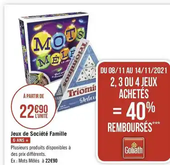 Géant Casino Jeux de société famille offre