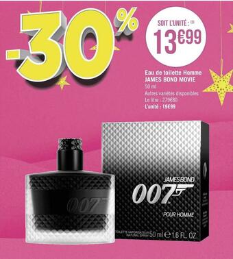 Géant Casino James bond movie eau de toilette homme offre