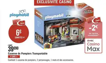 Playmobil caserne de pompiers transportable