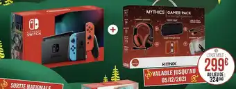 Konix ensemble console switch et joy con + pack accessoires switch 5 en 1